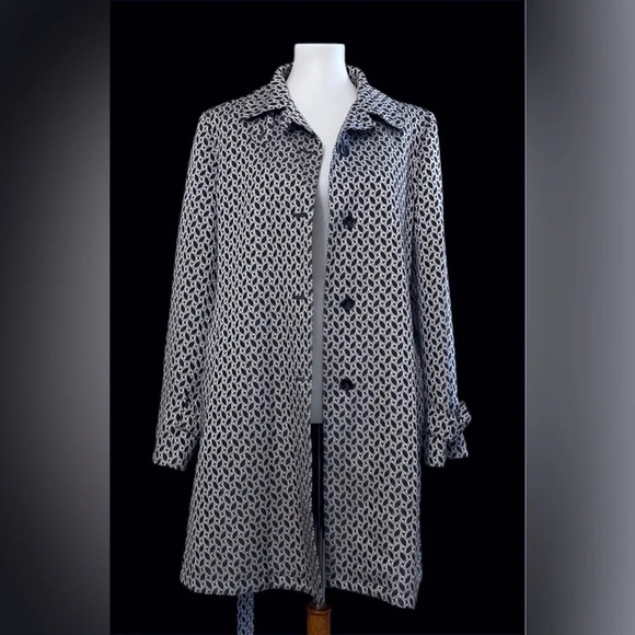 Jones New York midi trench jacket chic classic office fall - Picture 1 of 9